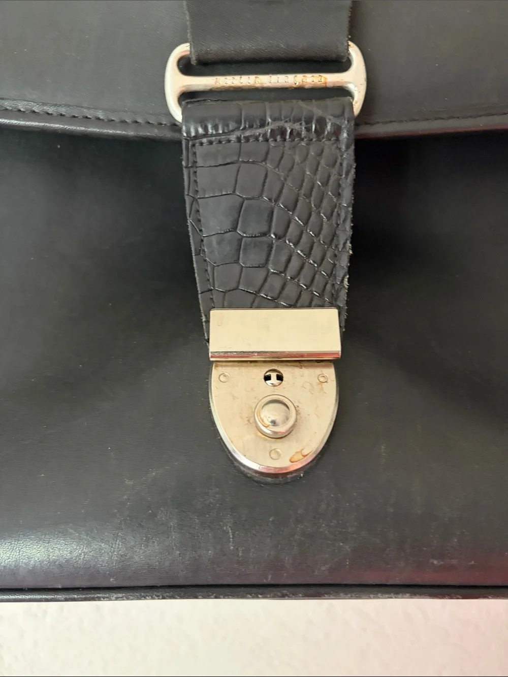 Martin Dingman Black Leather/Alligator Briefcase